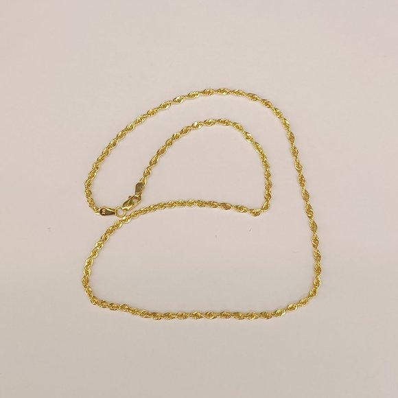 10kt Real Gold Rope Chain Size 16 inches